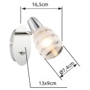 Globo 54985-1 nástenné bodové svietidlo Roy 1x40W | E14 - satinované sklo, chróm