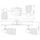 Globo 54985-2 prisadené stropné či nástenné bodové svietidlo 2x40W | E14 - satinované sklo, chróm