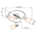 Globo 54985-3 prisadené stropné svietidlo Roy 3x40W | E14 - satinované sklo, chróm