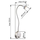 Globo 24109K LED svietidlo s klipom Serpent 1x3W | 180lm | 3000K - ohybné rameno, vypínač na tele, matný nikel