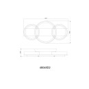 Globo 48048D2 LED prisadené stropné svietidlo SYRAKUS  | 40W integrovaný LED zdroj | 1590lm | 3000K