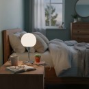 Italux TB-92039-CH LED stolná lampička Cave | 4.8W integrovaný LED zdroj | 495lm | 3000K | vypínač | chróm | opálová