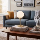 Italux TB-92039-GD LED stolná lampička Cave | 4.8W integrovaný LED zdroj | 495lm | 3000K | vypínač | zlatá | opálová