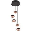 Trio SELECT  T344430532 LED závesné stropné svietidlo ORBIT   | 5x8W integrovaný LED zdroj | 5x960lm | 2300+3000+4000K