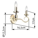 Globo 69003-2W nástenná lampa Truncatus 2x40W | E14 - mosadz