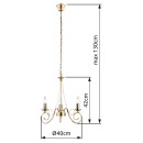 Globo 69003-3 závesné stropné svietidlo Truncatus 3x40W | E14 - mosadz