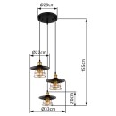 Globo 15086-3BH závesný luster Viejo 3x60W | E27