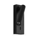 Italux WL-21017-BL LED bodové nástenné svietidlo Cali | 2.5W integrovaný LED zdroj | 3000K | vypínač | čierna