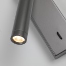 Italux 5906630853779 LED bodové nástenné svietidlo Cali | 2.5W integrovaný LED zdroj | 3000K | vypínač | sivá