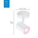 WiZ 8719514551954 LED stropné bodové svietidlo Imageo 1x5w | GU10 | 350lm | 2200-6500K | RGB - stmievateľné, biela