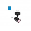 WiZ 8719514551930 LED stropné bodové svietidlo Imageo 1x5w | GU10 | 350lm | 2200-6500K | RGB - stmievateľné, čierna