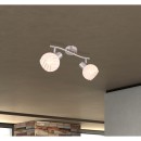 Globo 54025-2 prisadené stropné svietidlo Willy 2x40W | E27 - matný nikel, biela
