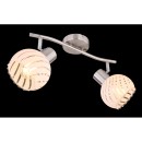 Globo 54025-2 prisadené stropné svietidlo Willy 2x40W | E27 - matný nikel, biela