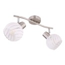 Globo 54025-2 prisadené stropné svietidlo Willy 2x40W | E27 - matný nikel, biela