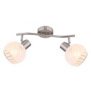Globo 54025-2 prisadené stropné svietidlo Willy 2x40W | E27 - matný nikel, biela