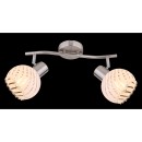 Globo 54025-2 prisadené stropné svietidlo Willy 2x40W | E27 - matný nikel, biela