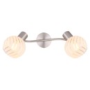 Globo 54025-2 prisadené stropné svietidlo Willy 2x40W | E27 - matný nikel, biela