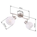 Globo 54025-2 prisadené stropné svietidlo Willy 2x40W | E27 - matný nikel, biela