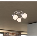Globo 54025-3 prisadené stropné svietidlo Willy 3x40W | E27 - matný nikel, biela