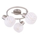 Globo 54025-3 prisadené stropné svietidlo Willy 3x40W | E27 - matný nikel, biela