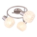Globo 54025-3 prisadené stropné svietidlo Willy 3x40W | E27 - matný nikel, biela