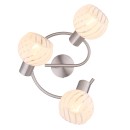 Globo 54025-3 prisadené stropné svietidlo Willy 3x40W | E27 - matný nikel, biela