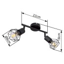 Globo 54802S-2 prisadené stropné svietidlo Xara 2x40W | E14 - čierna