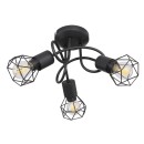 Globo 54802S-3D prisadené stropné svietidlo Xara 3x40W | E14 - čierna