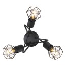 Globo 54802S-3D prisadené stropné svietidlo Xara 3x40W | E14 - čierna