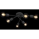 Globo 54802S-6 prisadené stropné svietidlo Xara 6x40W | E14 - čierna
