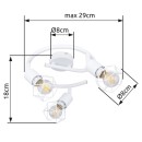 Globo 54802W-3 prisadené stropné svietidlo Xara 3x40W | E14 - biela