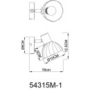 Globo ZACHERY 54315M-1 bodové nástenné svietidlo E14