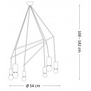 Ideal Lux 158815 závesné stropné svietidlo Pop Nero 6x60W | E27 - čierne