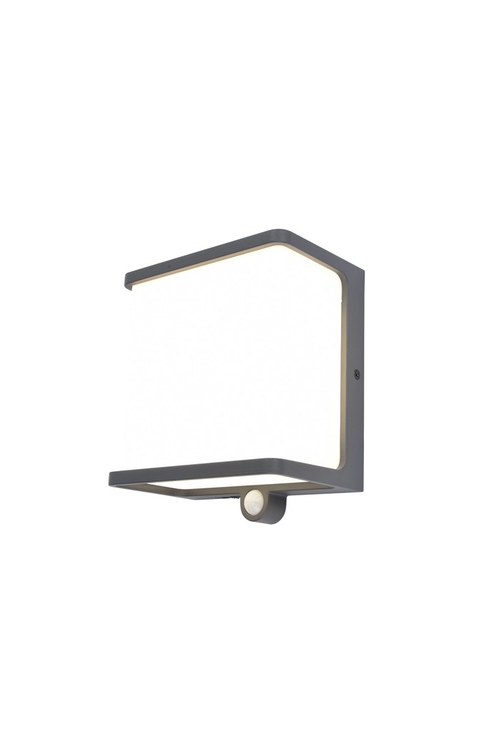 Lutec 6943701125 LED solárne vonkajšie nástenné svietidlo Doblo 1x12W | 1000lm | 4000K | IP44 - so senzorom, šedá