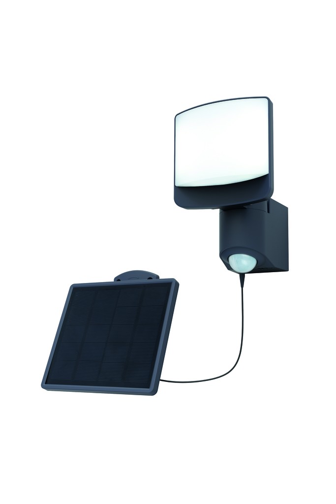 Lutec 6925701345 LED vonkajšie solárne nástenné svietidlo s pohybovým čidlom Sunshine 1x7W | 500lm | 5000K | IP54 - šedá