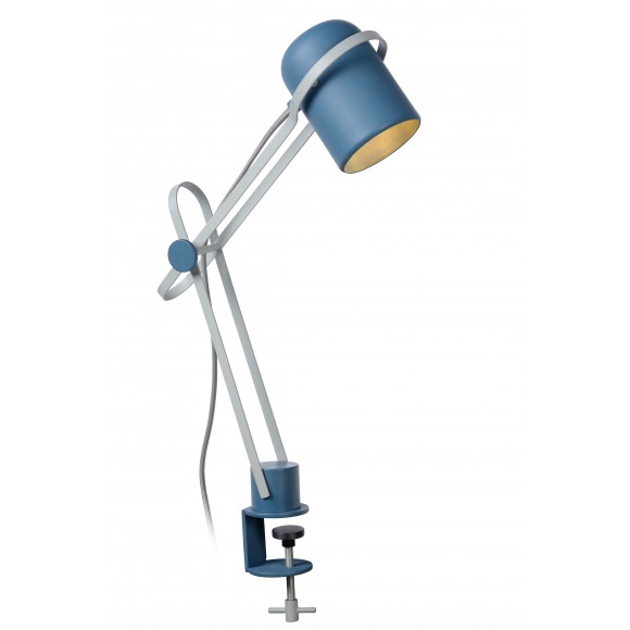 Lucide 05535/01/35 detská lampička s klipom Bastin 1x25W | E14 - modrá, vypínač na kábli