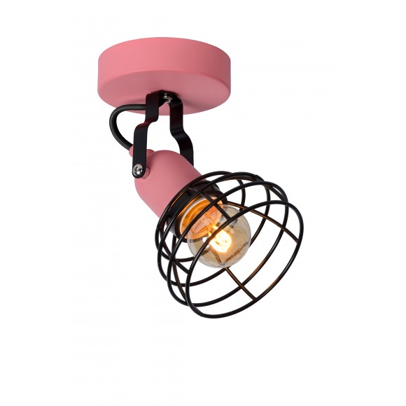 Lucide 08927/01/66 nástenná bodová lampa Pola 1x60W | E27 - ružová, nastaviteľná, stmievateľná