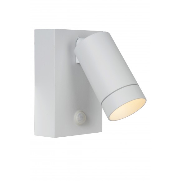 Lucide 09831/01/31 vonkajšia nástenná lampa Taylor 1x5W | GU10 | IP54 - biela, bodová, nastaviteľná, pohybový senzor