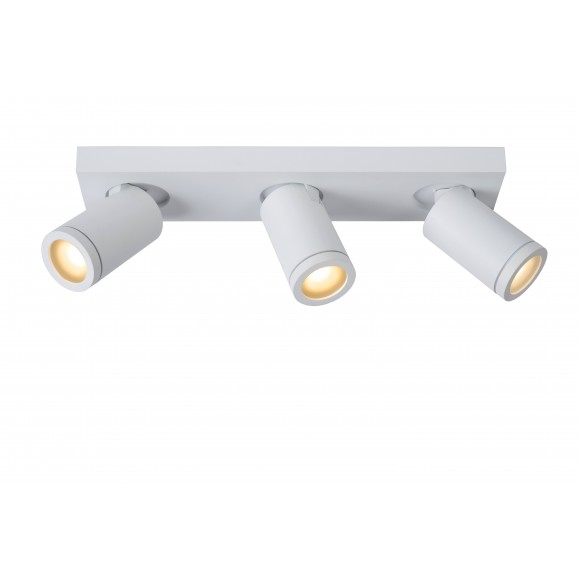 Lucide 09930/15/31 stropné bodové svietidlo 3x5W | LED GU10 | 3x320lm | 2200K / 3000K | IP44 - žiarovka je súčasťou balenia, biela, nastaviteľné, stmievateľné, CCT