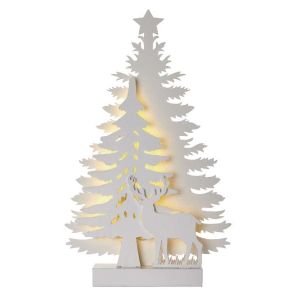 Emos ZY2207 LED stolná dekoratívne svietidlo 0,36W | 3000K | IP20 - vianočný stromček, biela, časovač