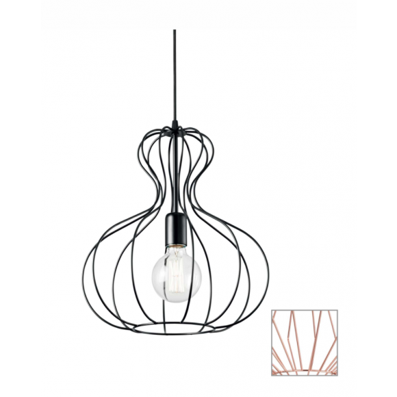 Ideal Lux 166209 závesné stropné svietidlo Ampolla Rame 1x60W | E27 - meď