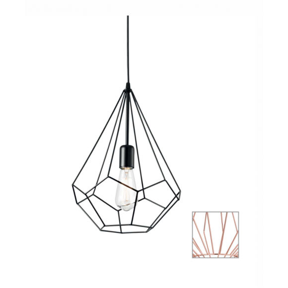 Ideal Lux 167367 závesné stropné svietidlo Ampolla Rame 1x60W | E27 - meď