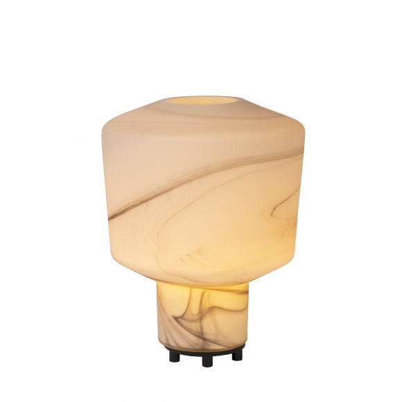Lucide 20518/01/31 stolná lampička Alistair 1x40W | E27 - biela, sklo, vypínač na kábli