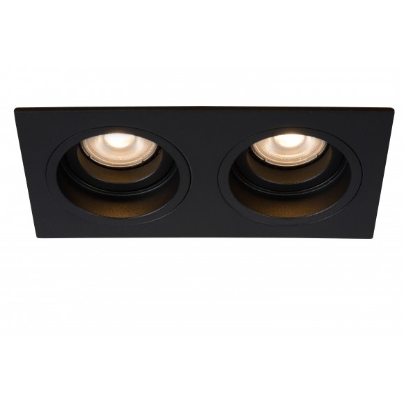 Lucide 22959/02/30 zápustné bodové svietidlo Embed 2x50W | GU10 - čierna, nastaviteľné, stmievateľné