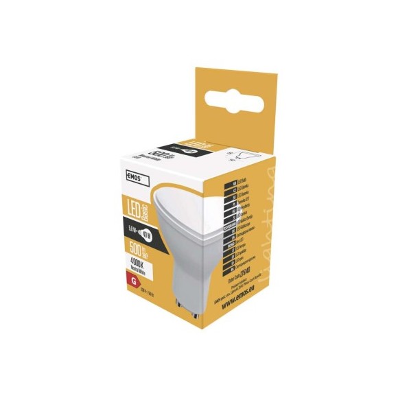 EMOS Z75140 LED žiarovka Basic | 5,8W GU10 | 500lm | 4000K