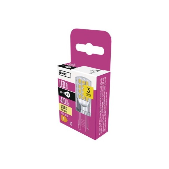 EMOS ZQ9544 LED žiarovka Classic | 4W G9 | 470lm | 3000K
