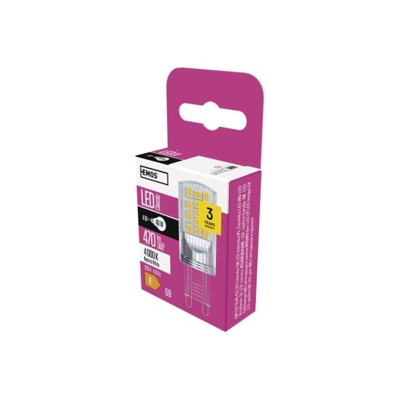 EMOS ZQ9545 LED žiarovka Classic | 4W G9 | 470lm | 4000K