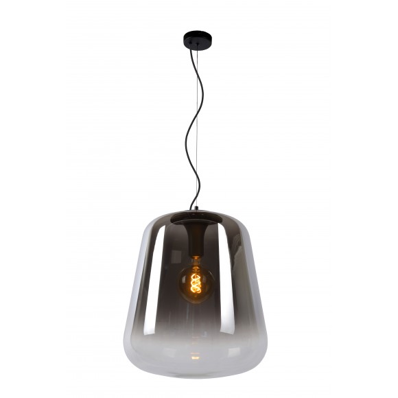 Lucide 25402/45/65 GLORIO závesné stropné svietidlo D450mm | 1xE27 - čierna, dymové sklo
