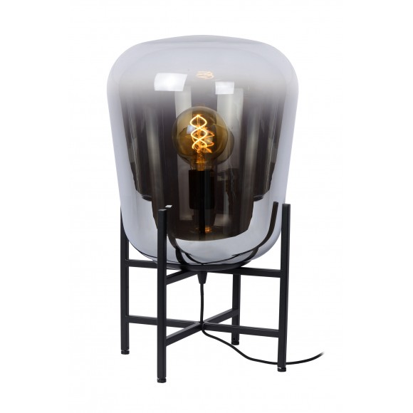 Lucide 25502/32/65 GLORIO dekoratívne stolné svietidlo V550mm | E27 - čierna, dymové sklo