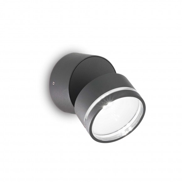 Ideal Lux 285450 LED vonkajšie nástenné svietidlo Omega Ap Round 1x7W | 610lm | 3000K | IP54 - antracit